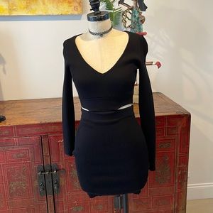 SEEK sweater dress cut-out BLACK LBD S